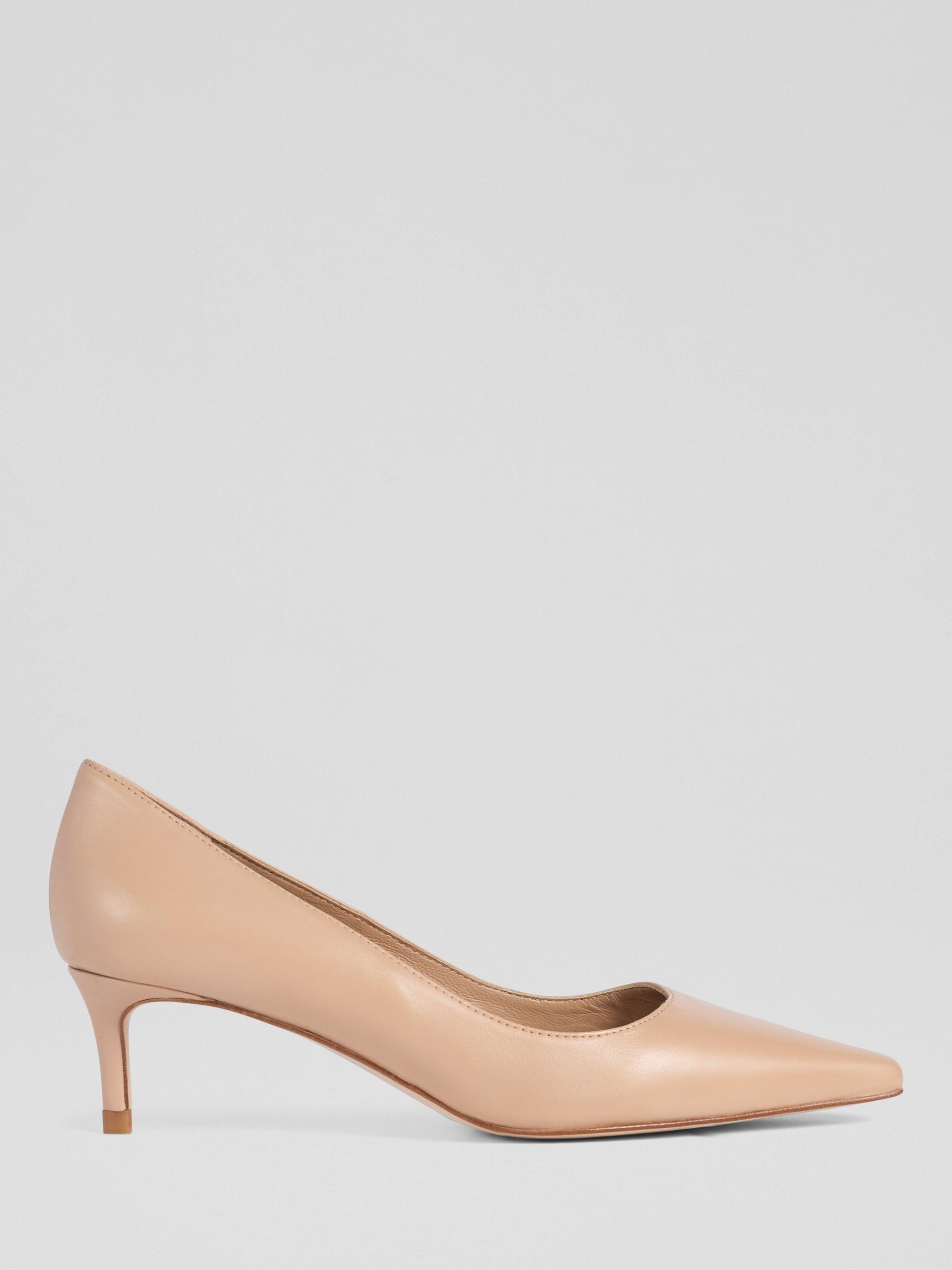 Product image 1 of 3, which shows L.K.Bennett New Ava Kitten Heel Leather Court Shoes, Trench, 2