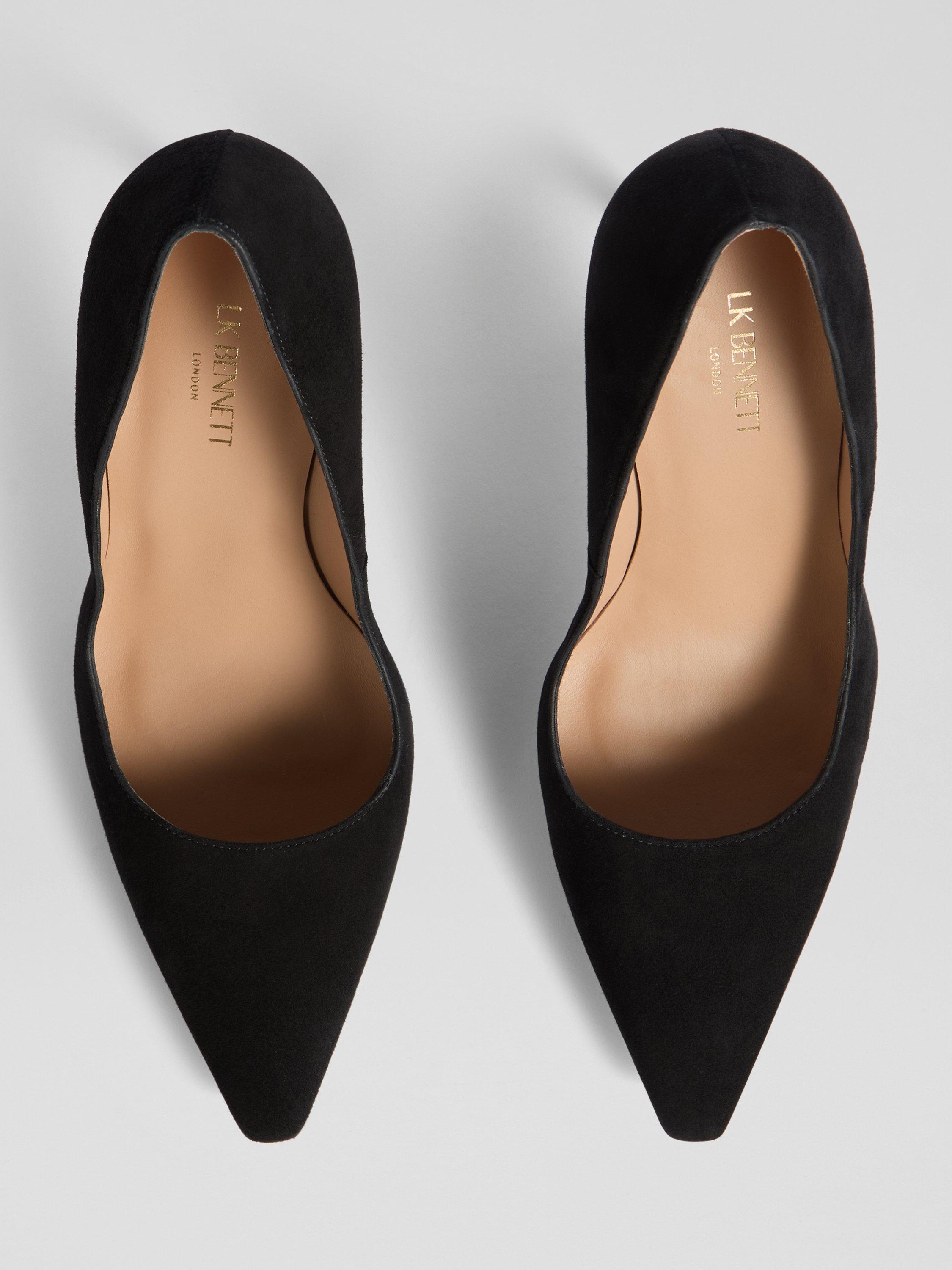 Product image 2 of 4, which shows L.K.Bennett Fern Suede Pointed Toe Court Shoes, Black, 9