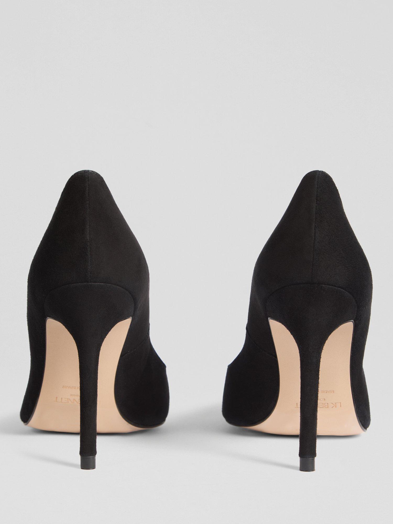 Product image 3 of 4, which shows L.K.Bennett Fern Suede Pointed Toe Court Shoes, Black, 9