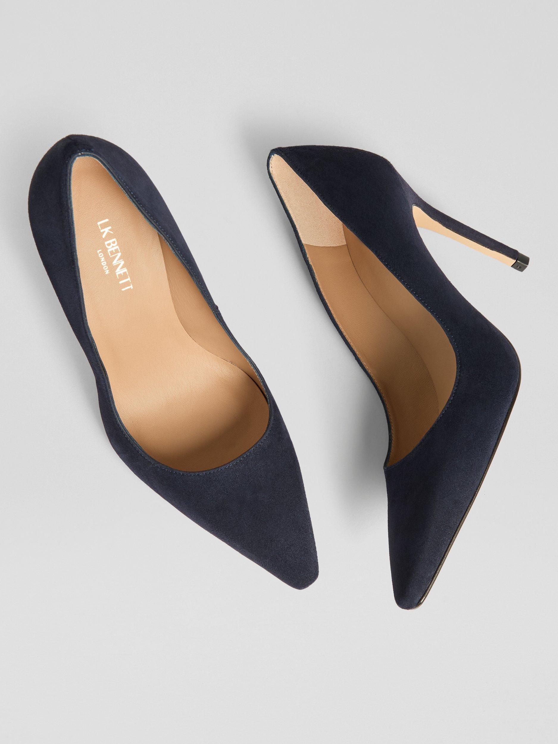 Product image 4 of 4, which shows L.K.Bennett Fern Suede Pointed Toe Court Shoes, Black, 9