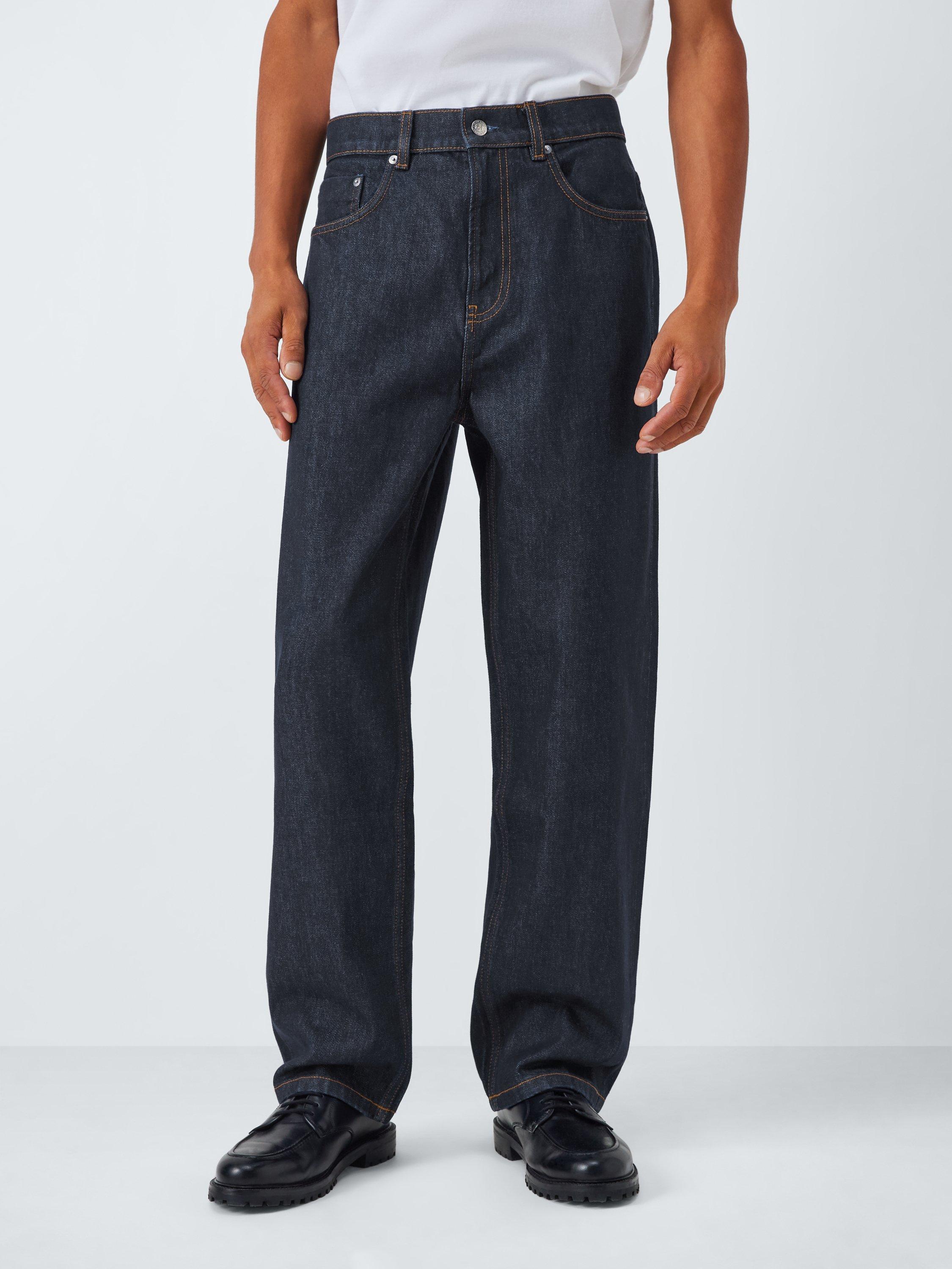Product image 1 of 6, which shows John Lewis Relaxed Fit Denim Jeans, Mid Wash, 30R
