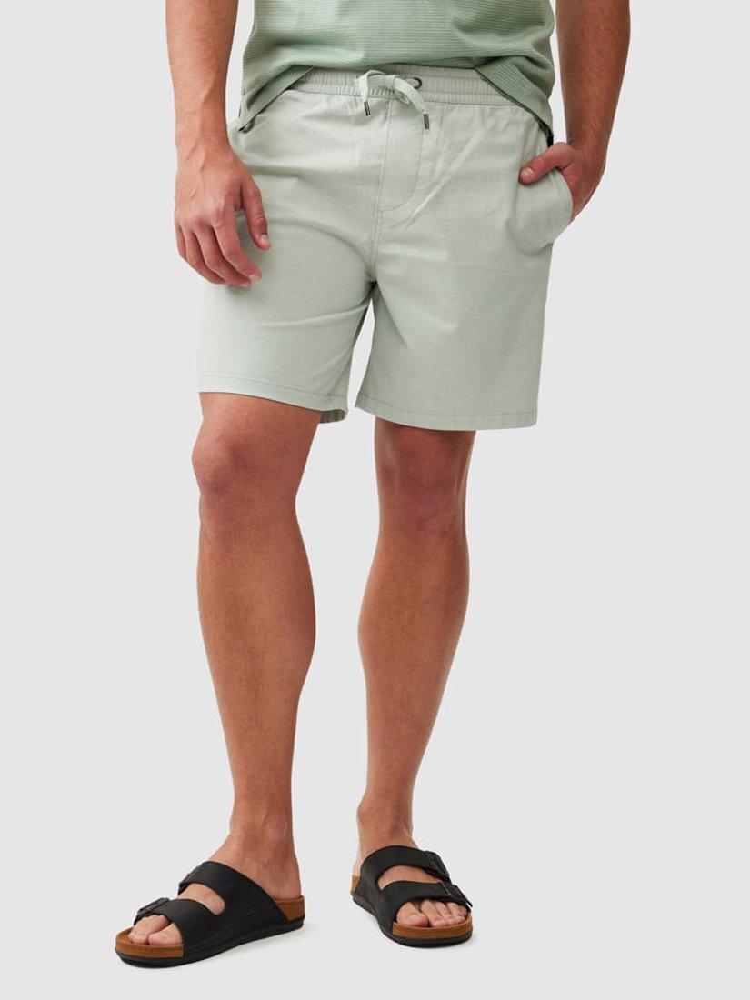 Product image 1 of 5, which shows Rodd & Gunn Gunn Stretch Cotton Blend 7” Resort Shorts, Sage, XS