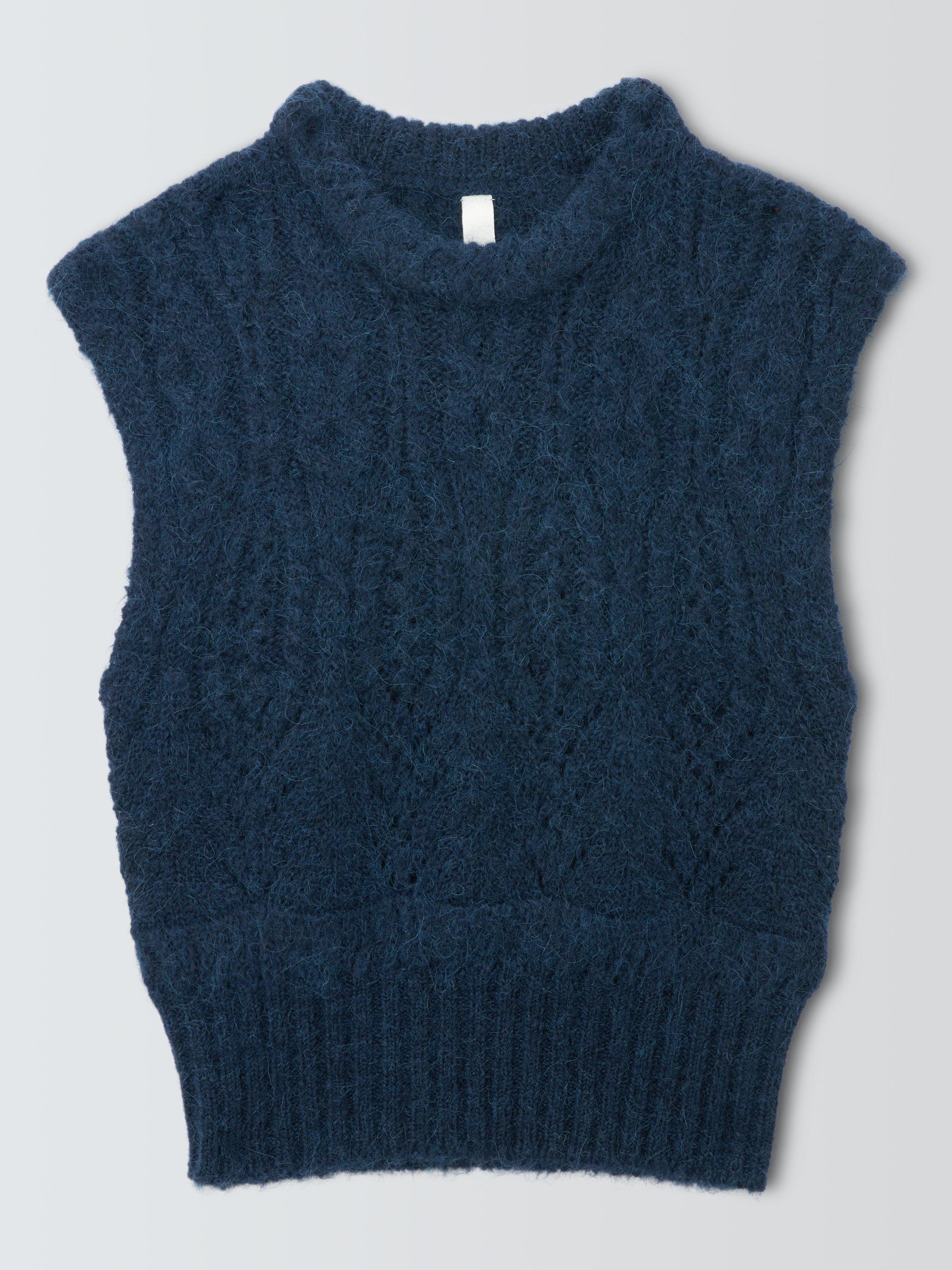 Product image 4 of 6, which shows AND/OR Harley Alpaca Blend Knit Vest, Blue, XS