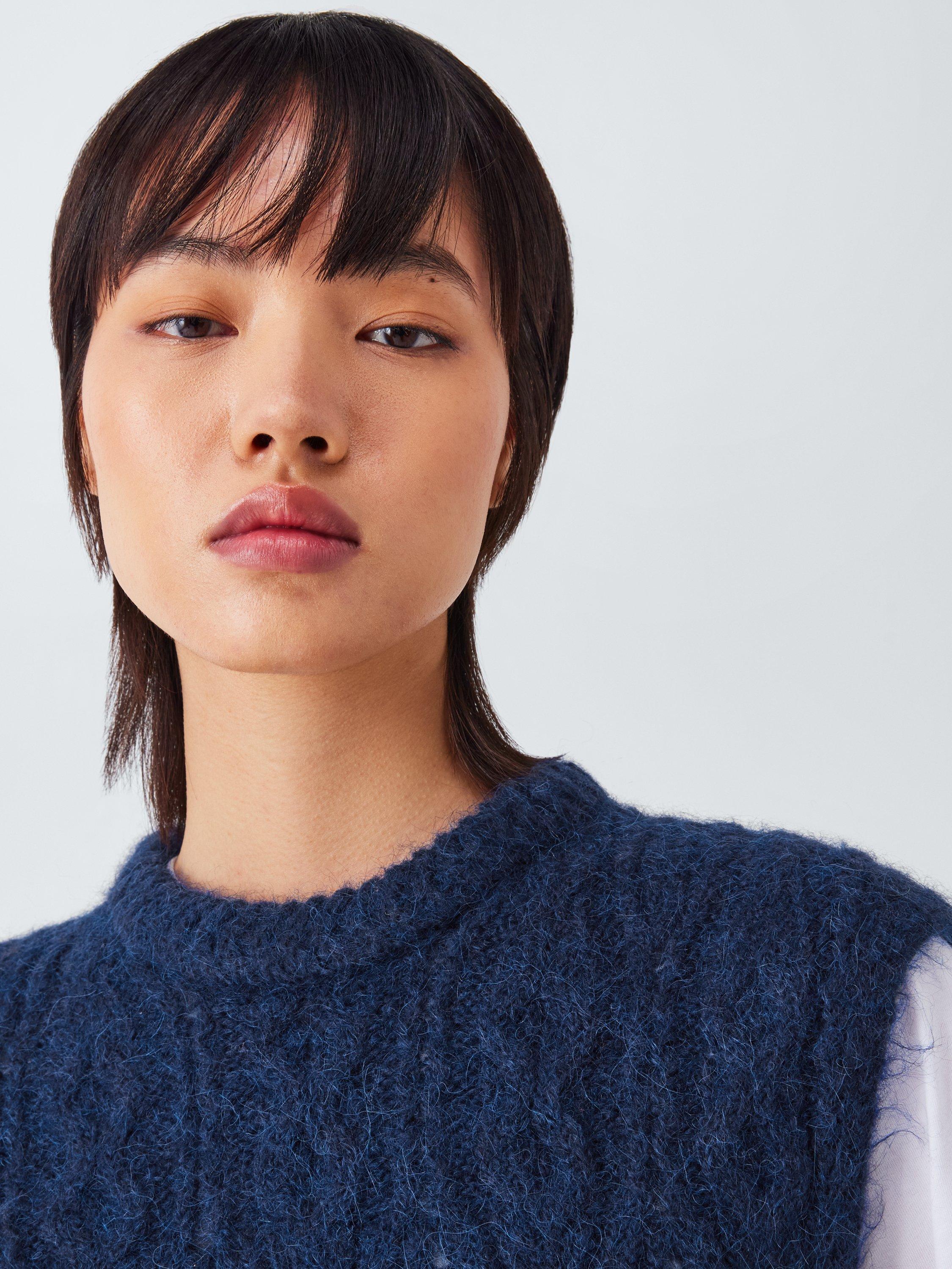 Product image 5 of 6, which shows AND/OR Harley Alpaca Blend Knit Vest, Blue, XS