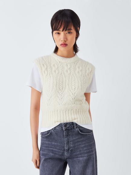 AND/OR Harley Alpaca Blend Knit Vest, Cream