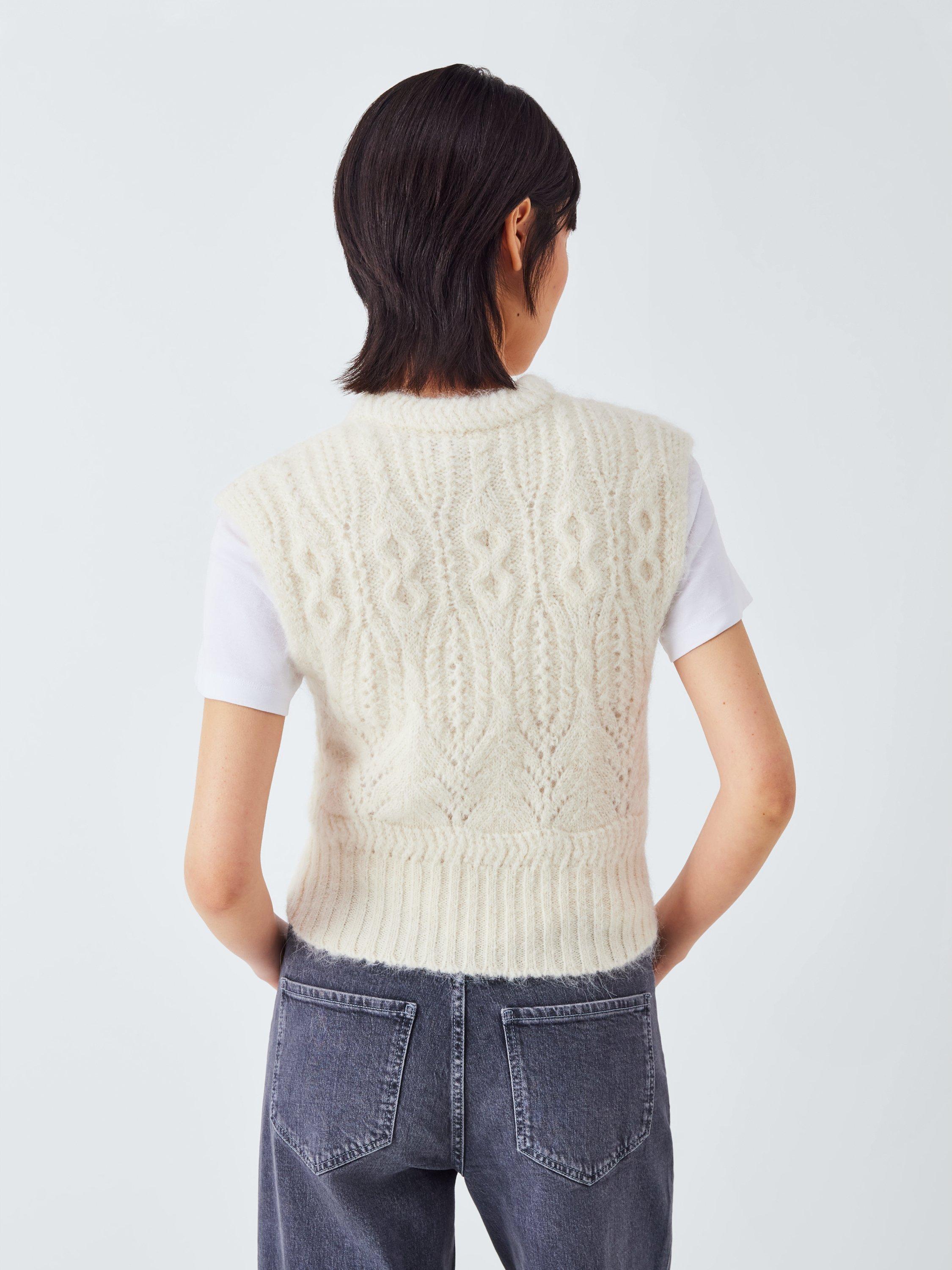 Product image 2 of 6, which shows AND/OR Harley Alpaca Blend Knit Vest, Cream, XS