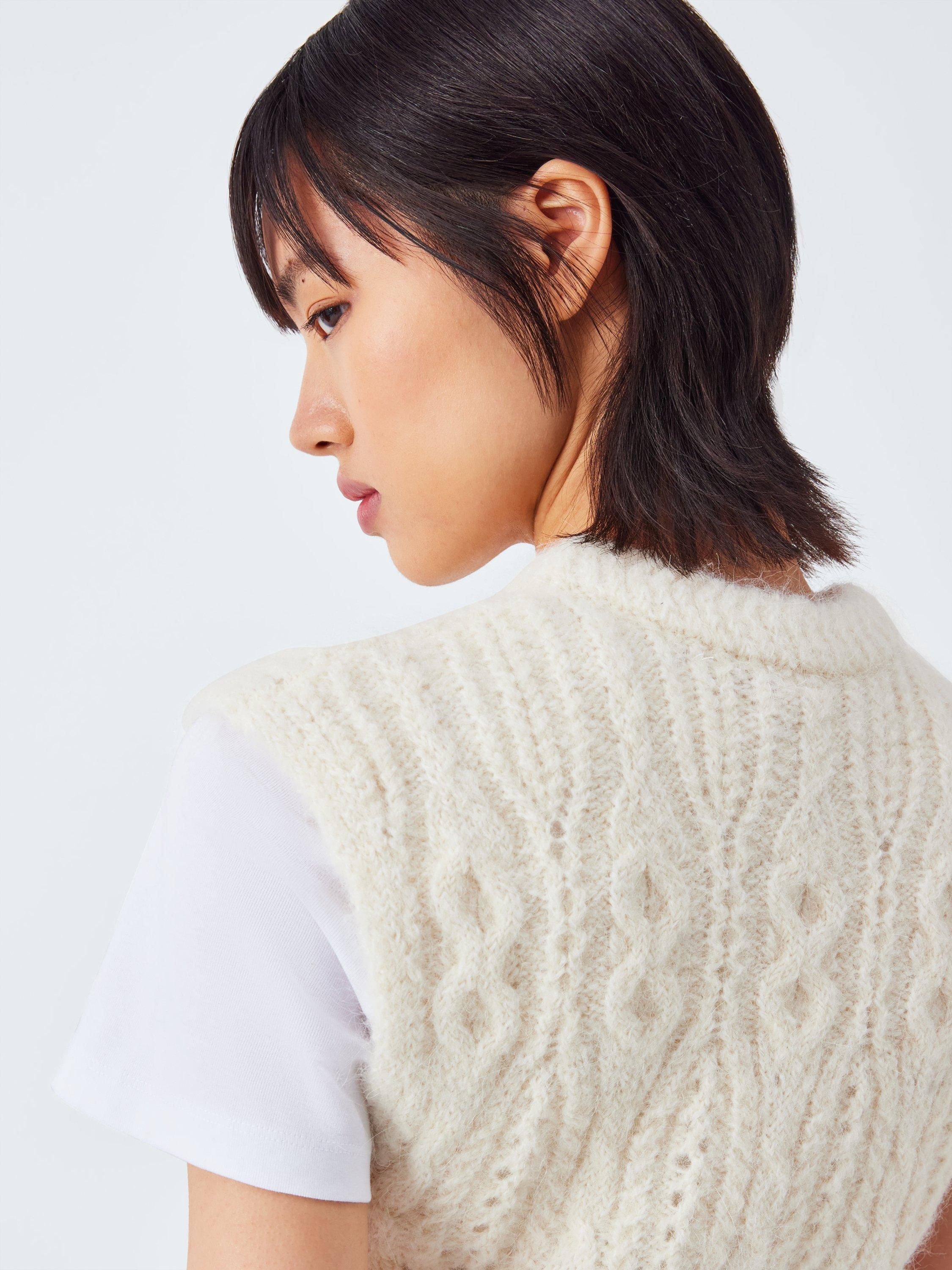 Product image 5 of 6, which shows AND/OR Harley Alpaca Blend Knit Vest, Cream, XS