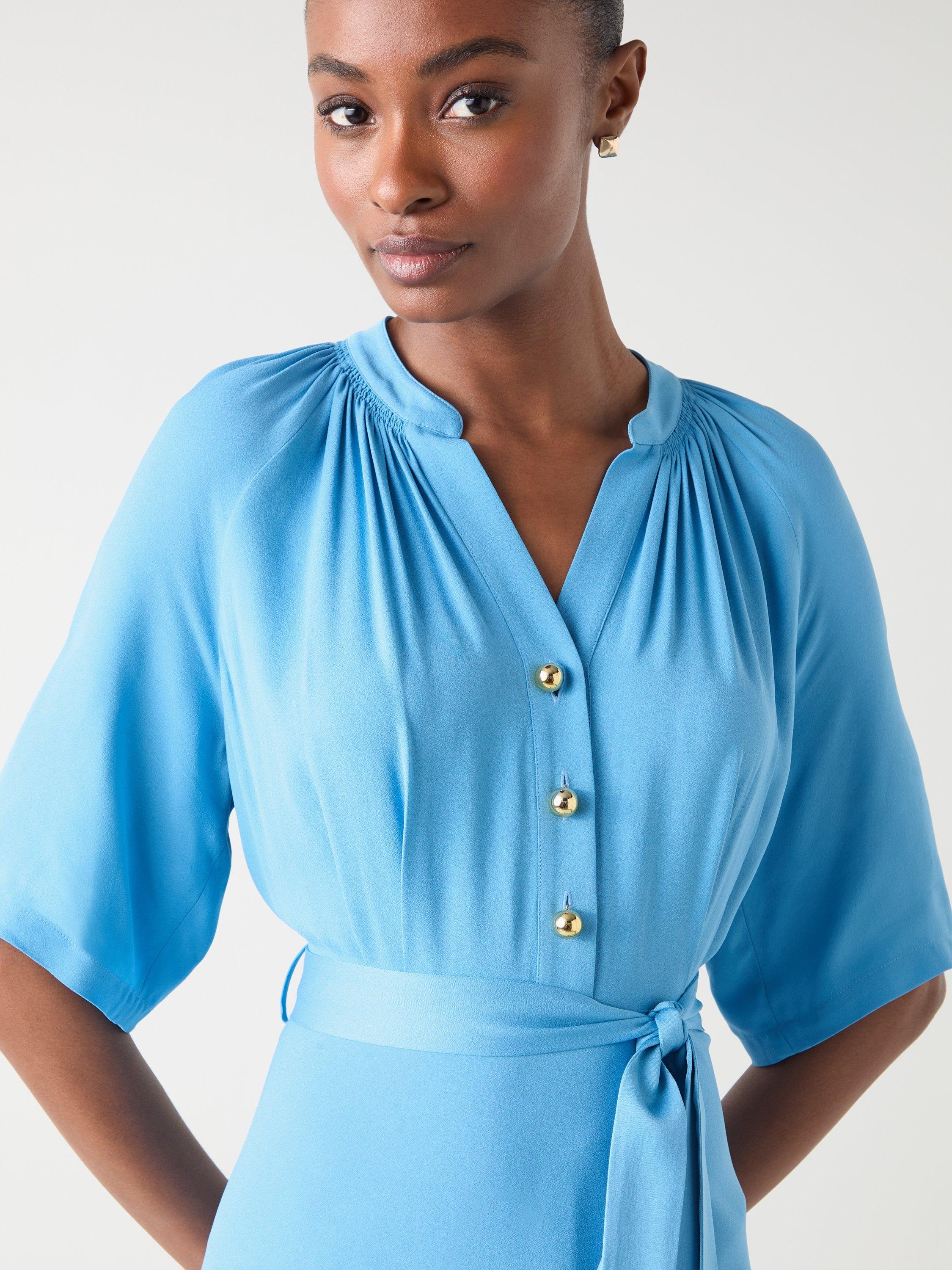 Product image 3 of 5, which shows L.K.Bennett Amber Dress, Turquoise, 6