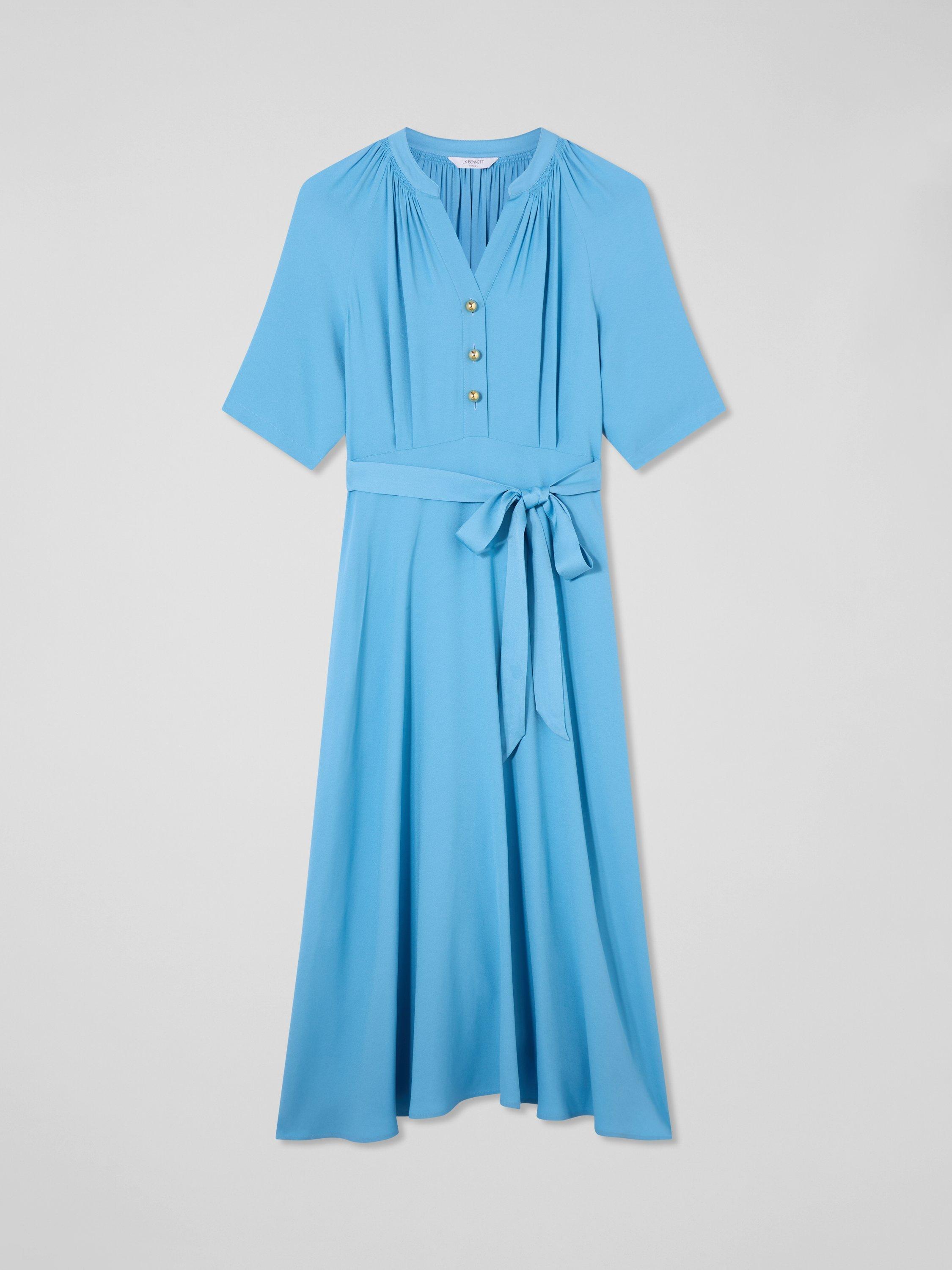 Product image 5 of 5, which shows L.K.Bennett Amber Dress, Turquoise, 6