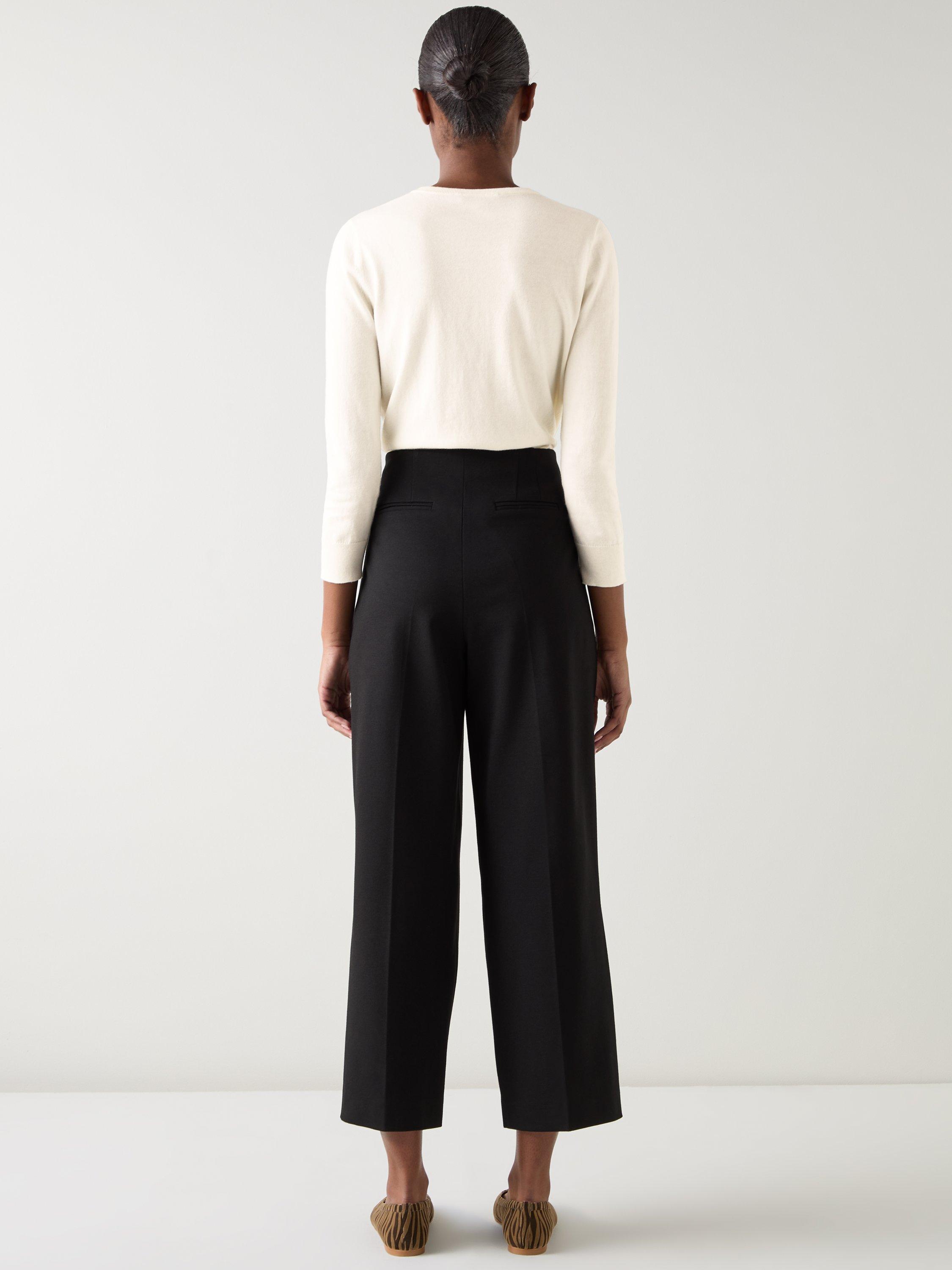 Product image 3 of 5, which shows L.K.Bennett Lottie Fine Gauge Knit Cardigan, Cream, XS