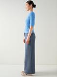 L.K.Bennett Shona Textured Knit Top, Mid Blue