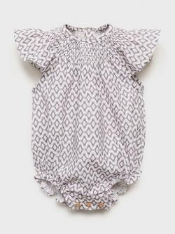 Mango Baby Zumaya Pure Cotton Geo Print Bodysuit, Natural White, Natural White