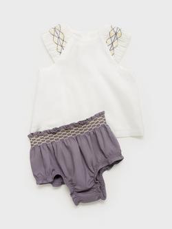 Mango Baby Irun Cotton Cap Sleeve Blouse, Natural White