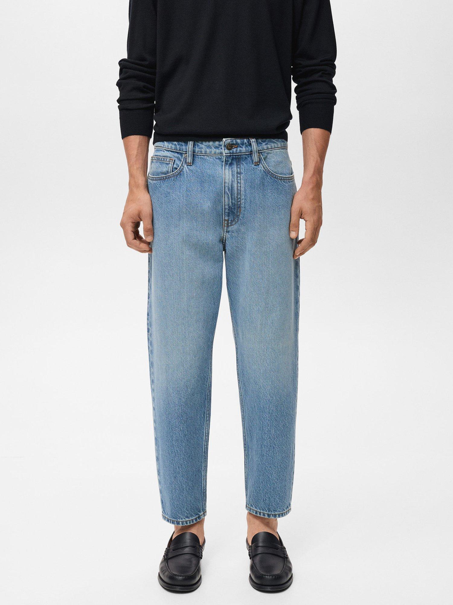 Mango Sammy Mid Rise Tapered Jeans, Blue