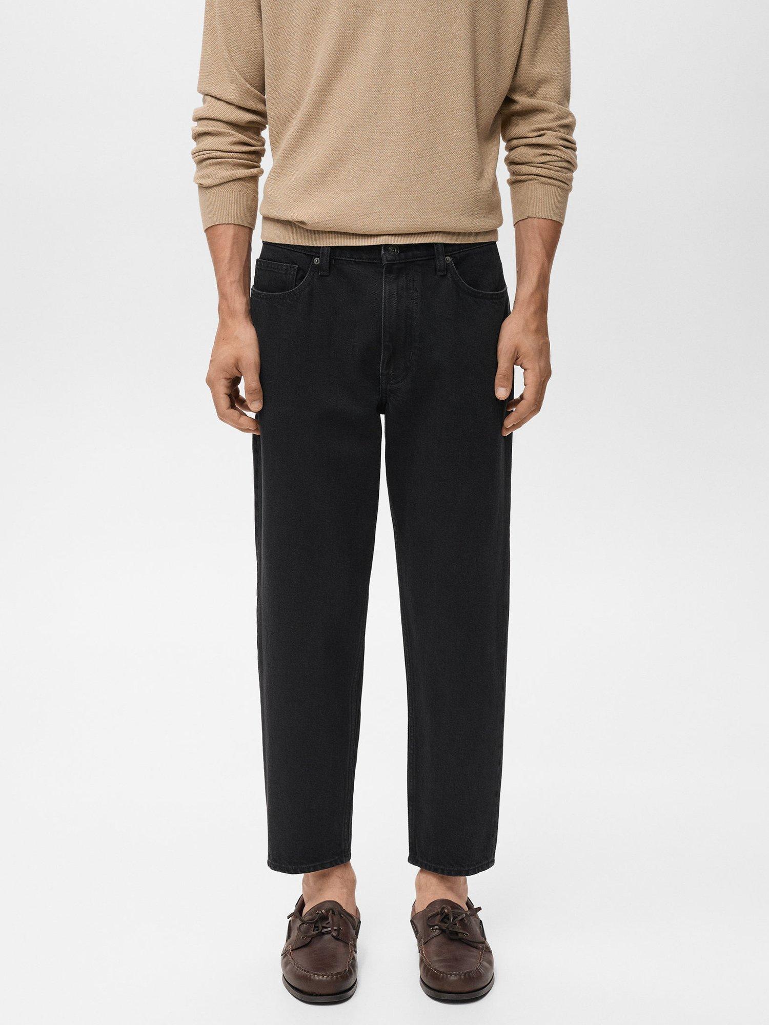 Product image 1 of 8, which shows Mango Sammy Mid Rise Tapered Jeans, Dark Grey, 32