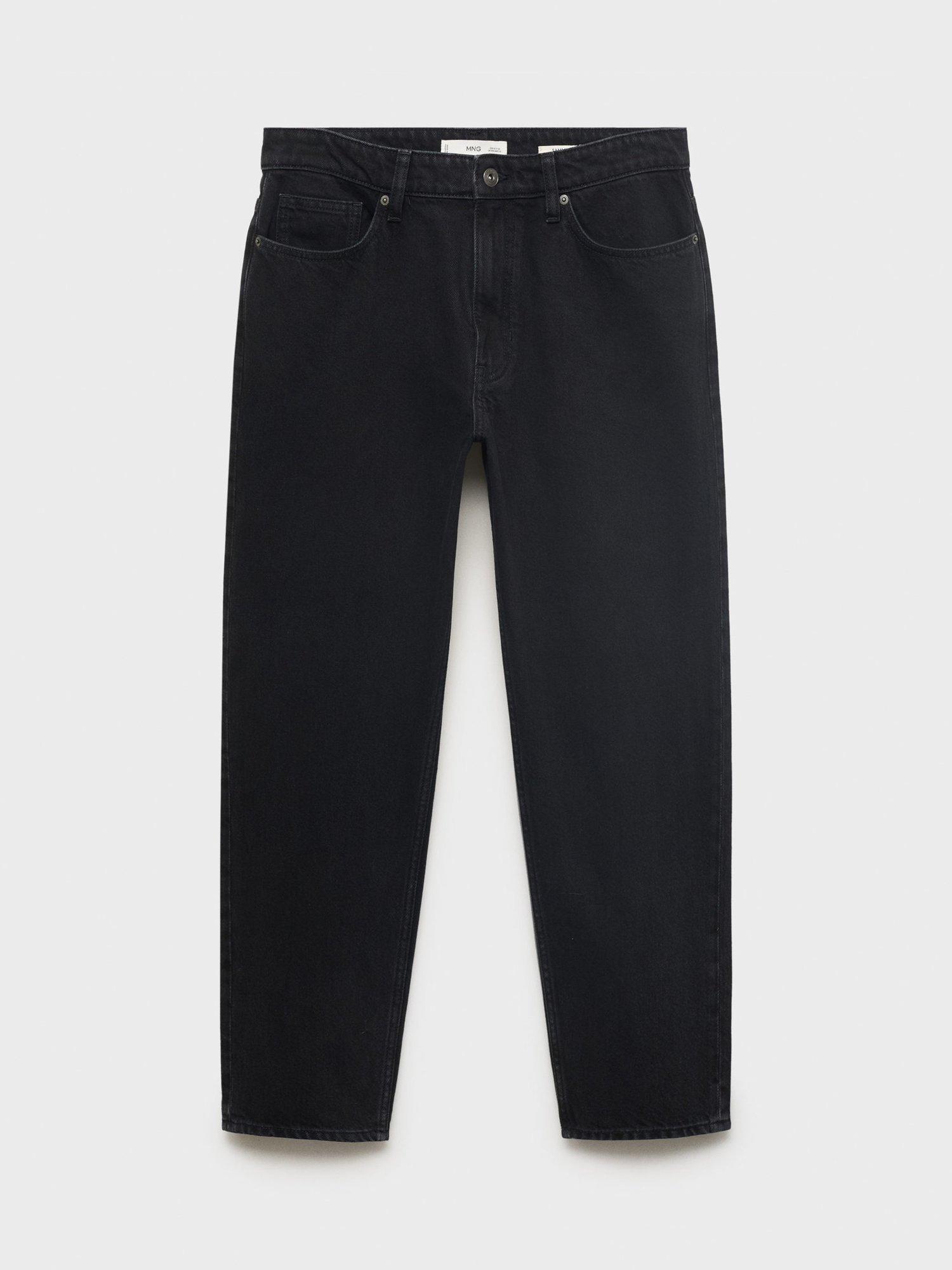 Product image 3 of 8, which shows Mango Sammy Mid Rise Tapered Jeans, Dark Grey, 32