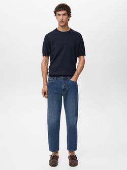 Mango Sammy Mid Rise Tapered Jeans - view 2, Dark Blue