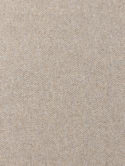 John Lewis Brushed Herringbone Pair Blackout Lined Pencil Pleat Curtains - view 2, Pale Mole