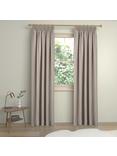 John Lewis Brushed Herringbone Pair Blackout Lined Pencil Pleat Curtains