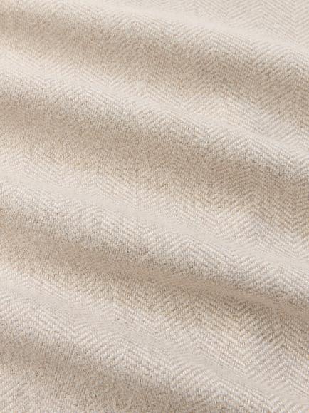 John Lewis Brushed Herringbone Pair Blackout Lined Pencil Pleat Curtains - view 2, Alabaster