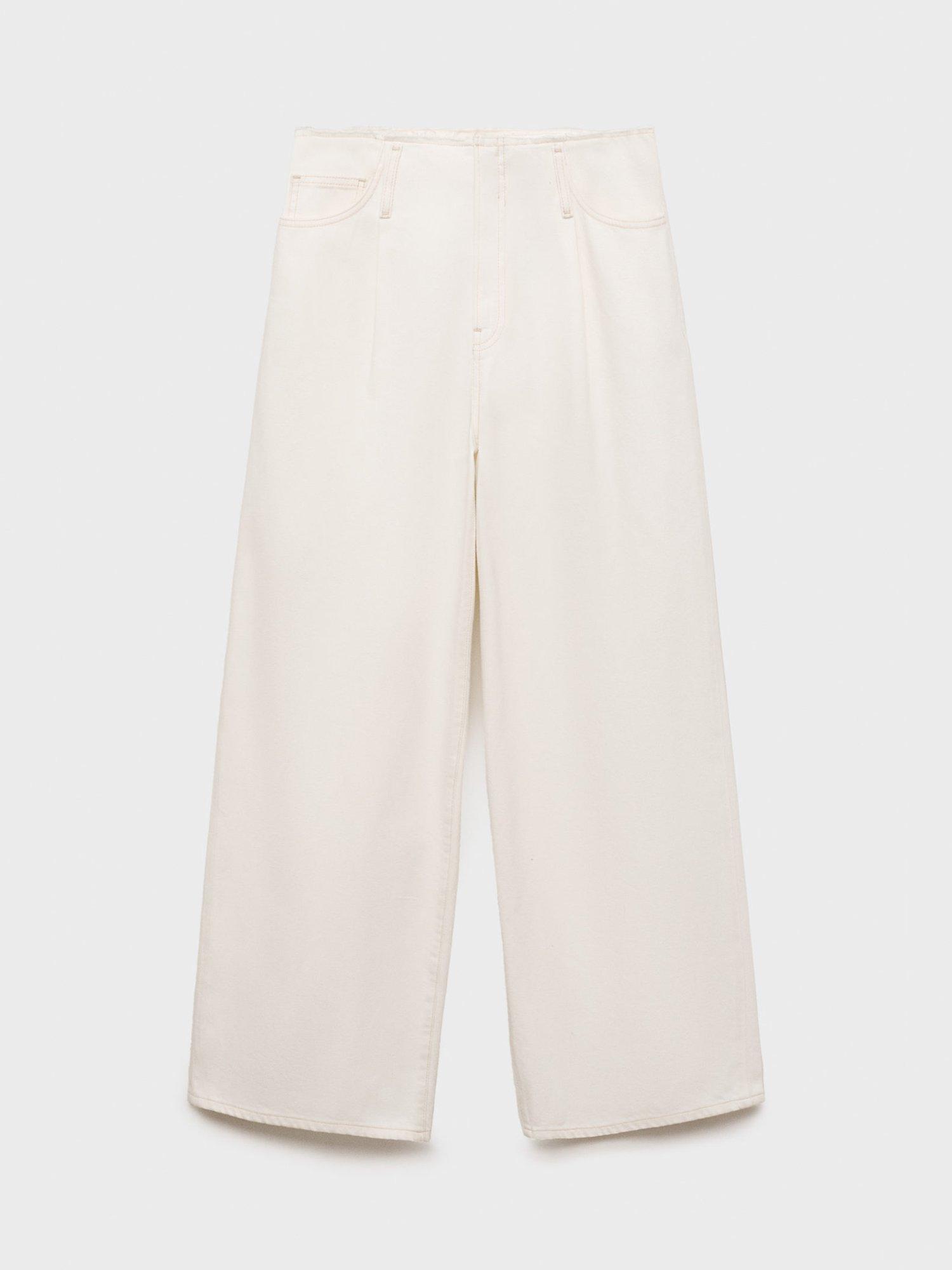 Product image 3 of 7, which shows Mango Maddy Wide Leg Jeans, Natural White, L