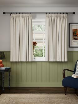 John Lewis Tonal Yarn Pair Lined Pencil Pleat Curtains - view 2, Alabaster