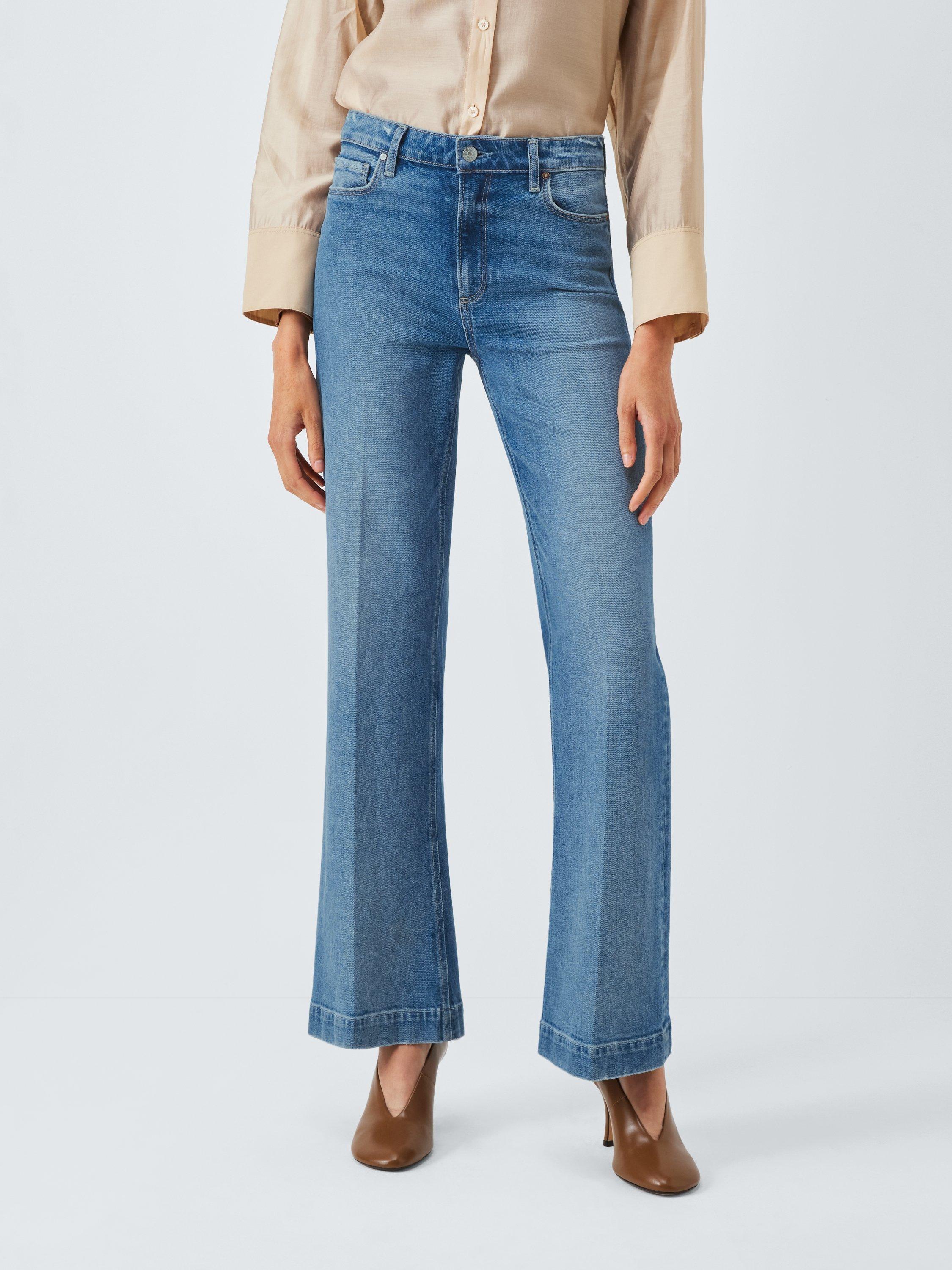 Product image 1 of 6, which shows PAIGE Leenah Wide Leg Jeans, Blue, W24/L32