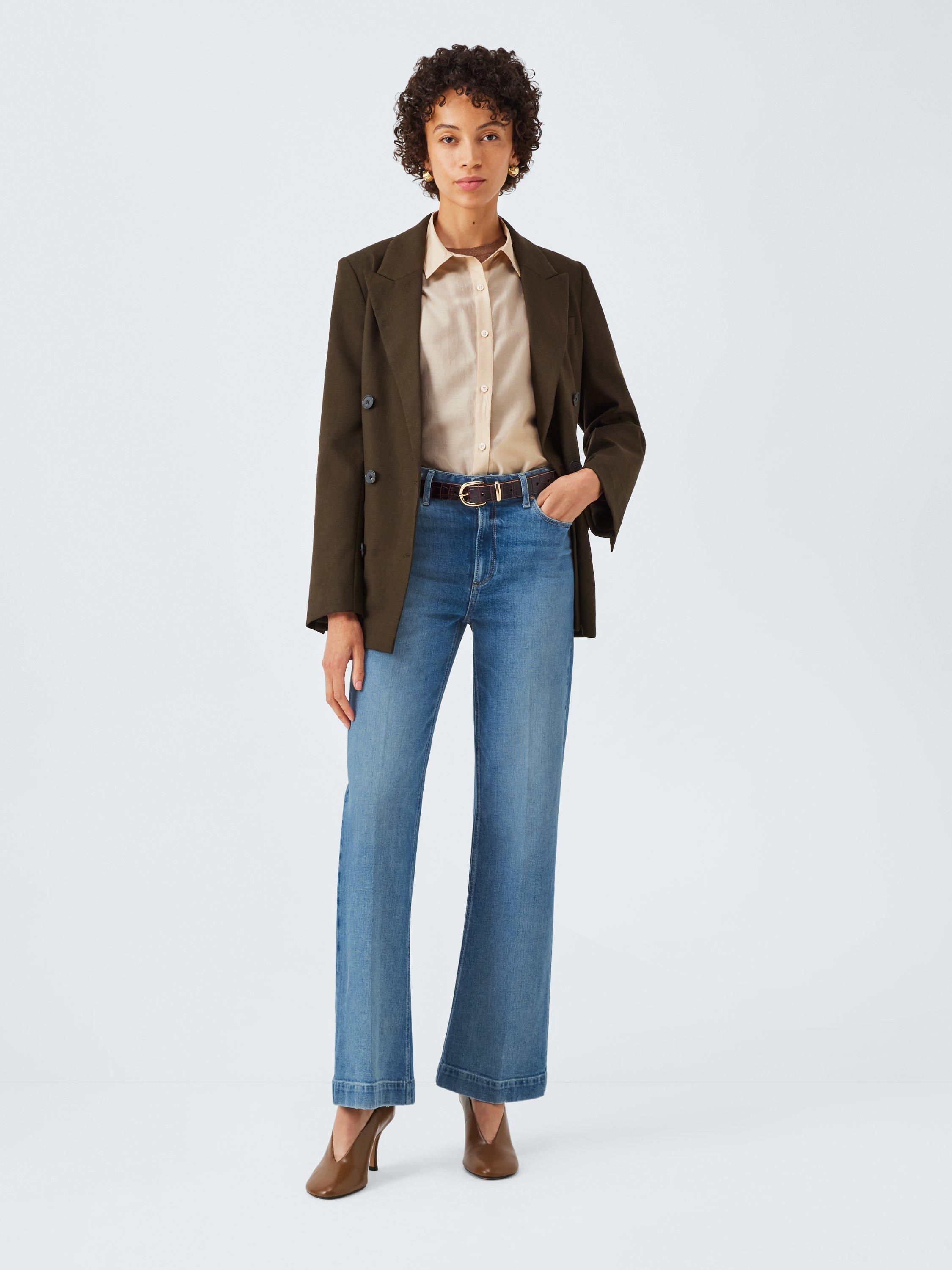 Product image 3 of 6, which shows PAIGE Leenah Wide Leg Jeans, Blue, W24/L32