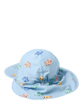 Lindex Baby Fish Print UV Swim Hat, Light Blue