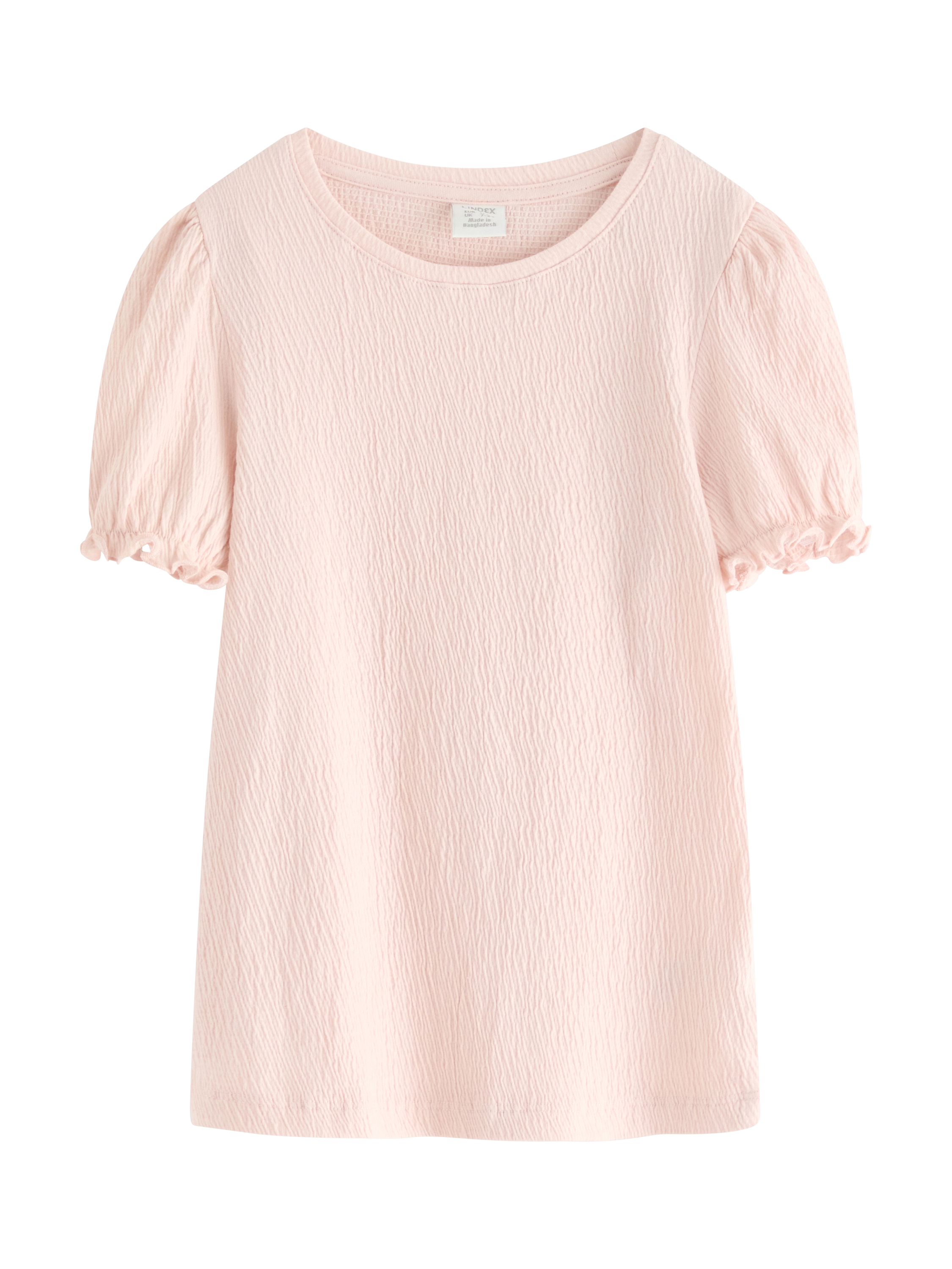 Product image 1 of 3, which shows Lindex Kids' Cotton Blend Puff Sleeve Top, Light Pink, 2-3 years