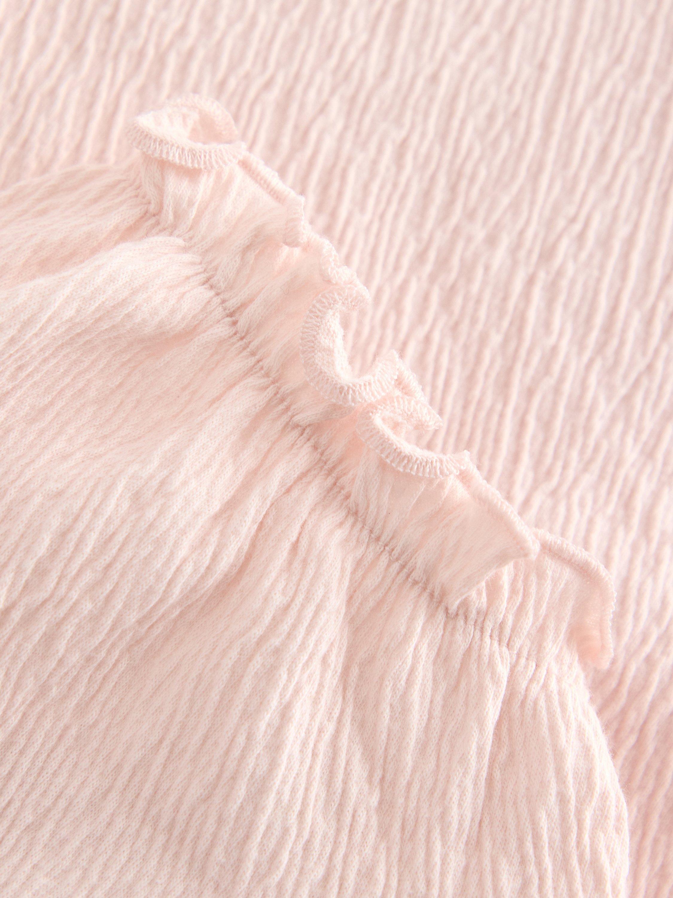 Product image 3 of 3, which shows Lindex Kids' Cotton Blend Puff Sleeve Top, Light Pink, 2-3 years