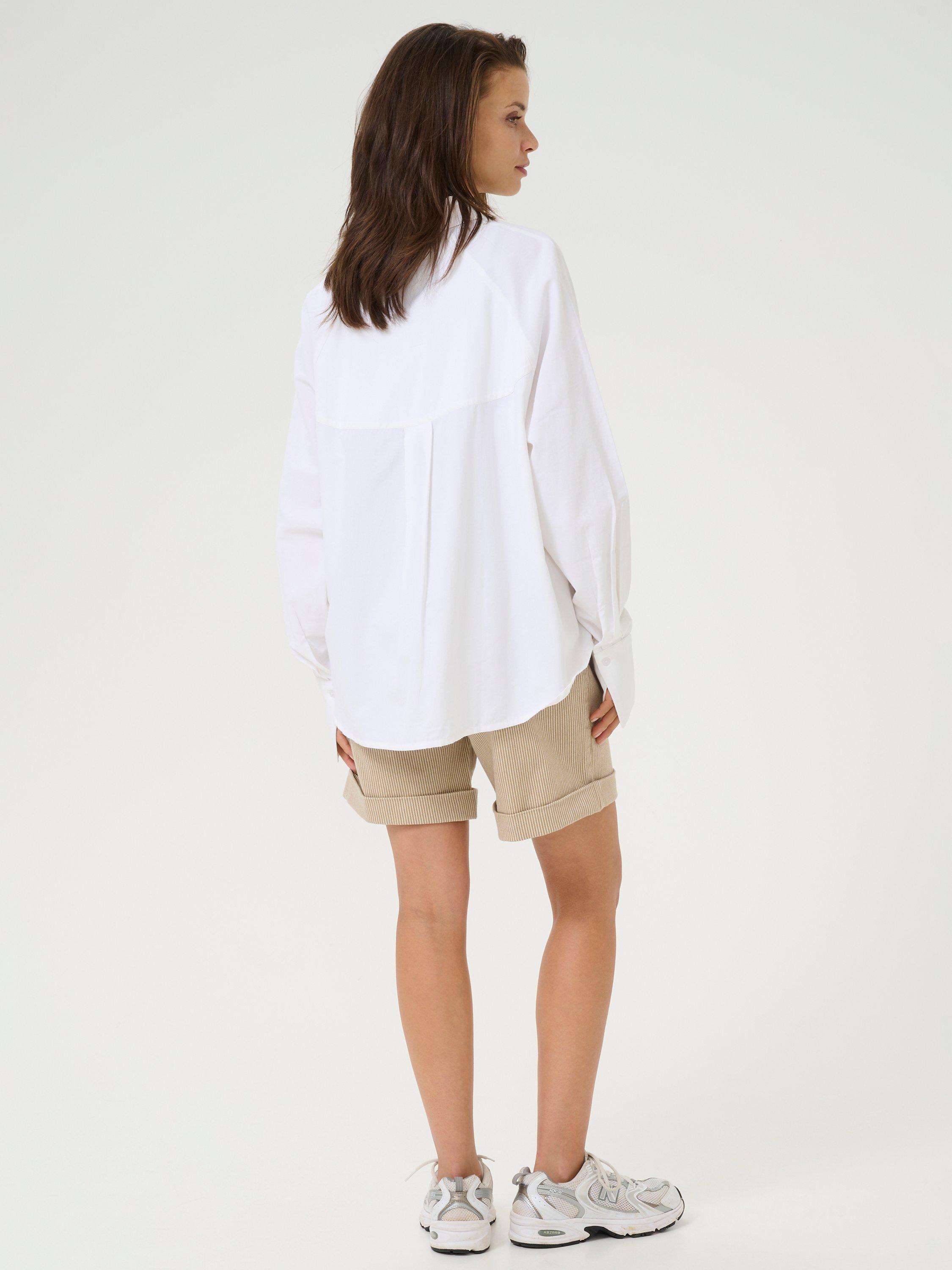 Product image 2 of 5, which shows KAFFE KAhaily Cotton Blend Shirt, White, 8
