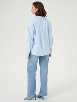 KAFFE KAhaily Cotton Blend Shirt, Mid Blue - view 2, Mid Blue