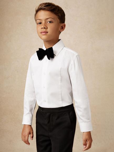 Reiss Kids' Marcel Cotton Poplin Slim Fit Shirt, White, White