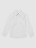 Reiss Kids' Marcel Cotton Poplin Slim Fit Shirt, White