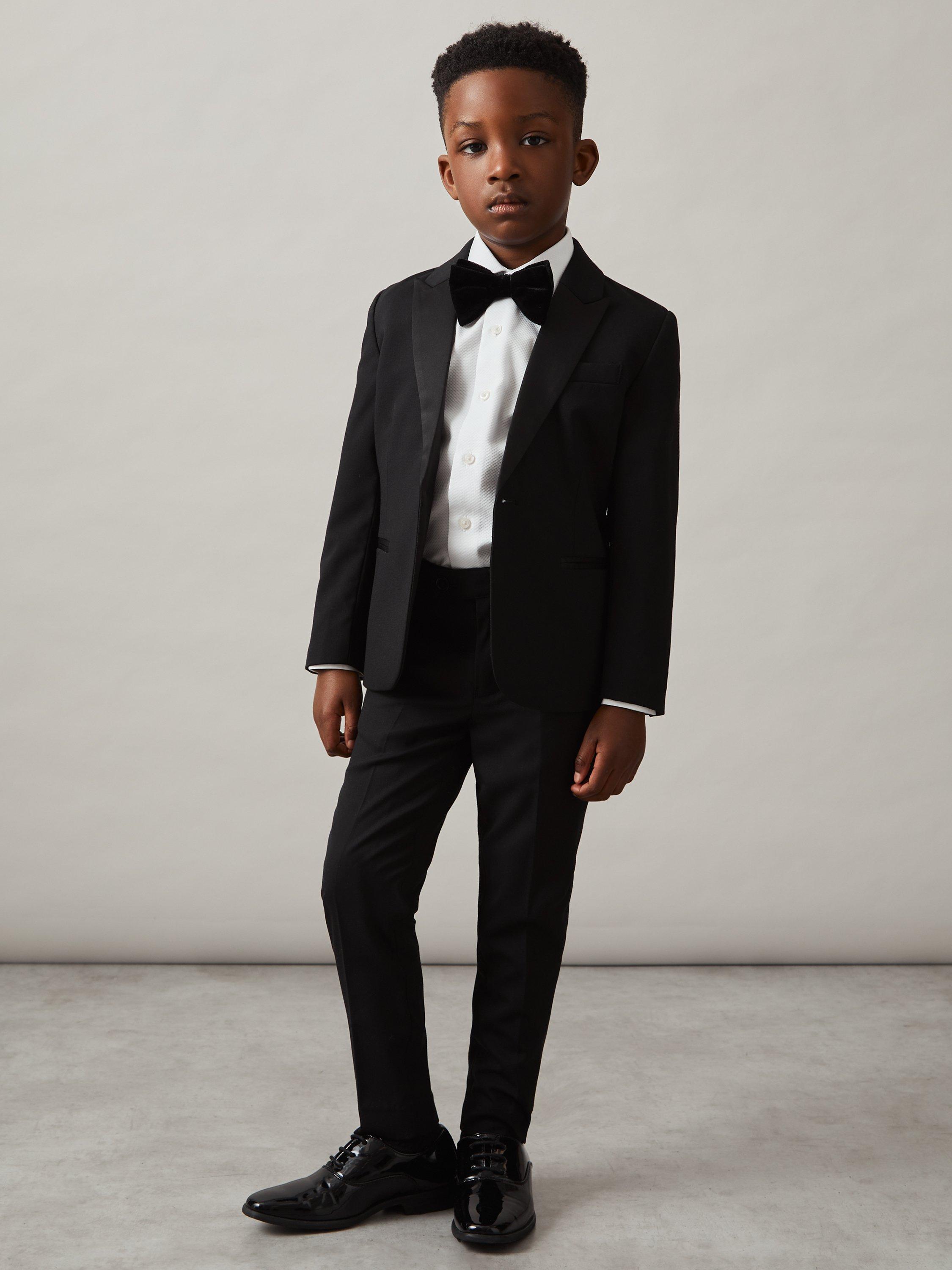 Product image 3 of 5, which shows Reiss Kids' Marcel Cotton Poplin Slim Fit Shirt, White, 3-4 years