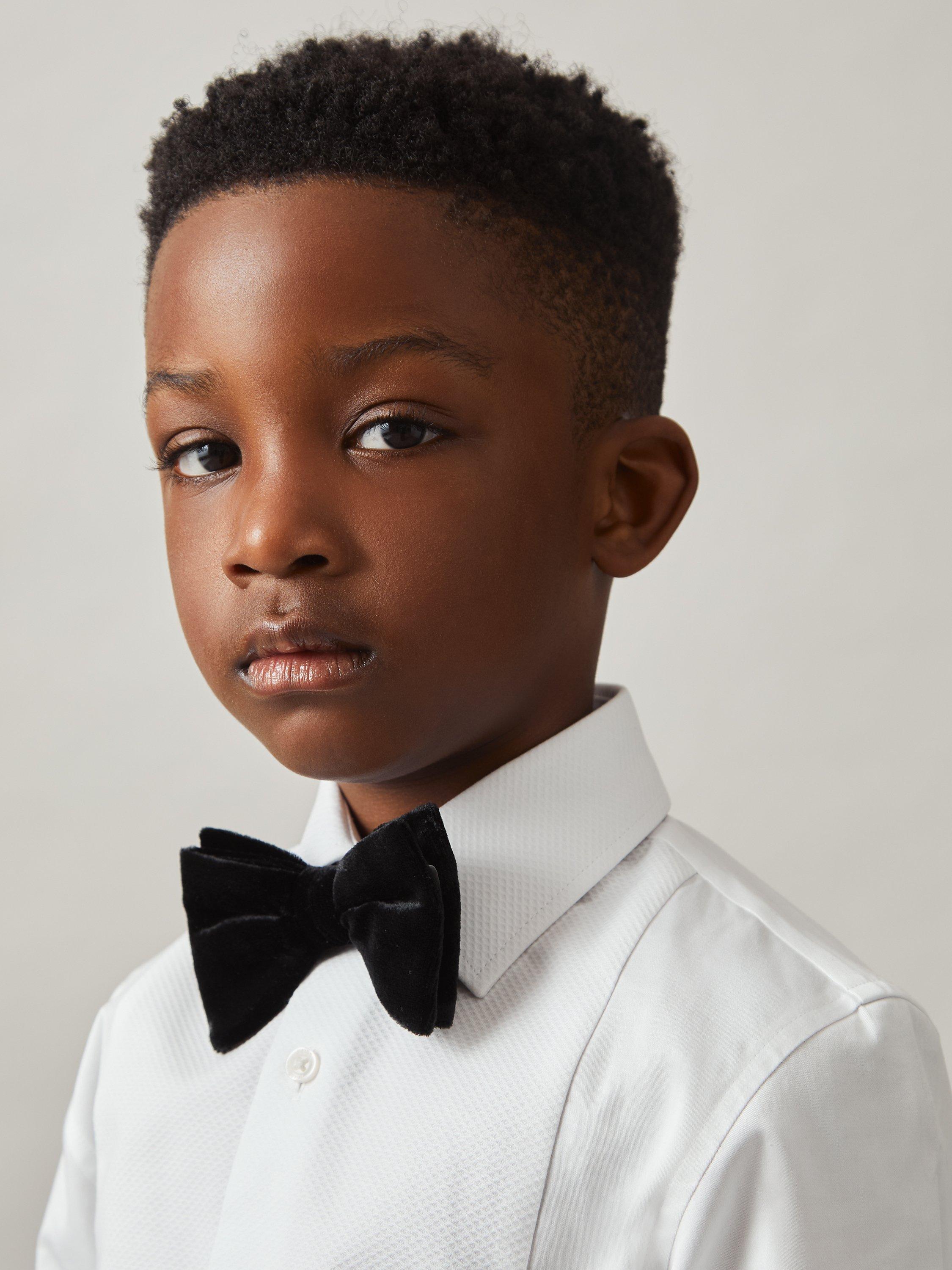 Product image 4 of 5, which shows Reiss Kids' Marcel Cotton Poplin Slim Fit Shirt, White, 3-4 years