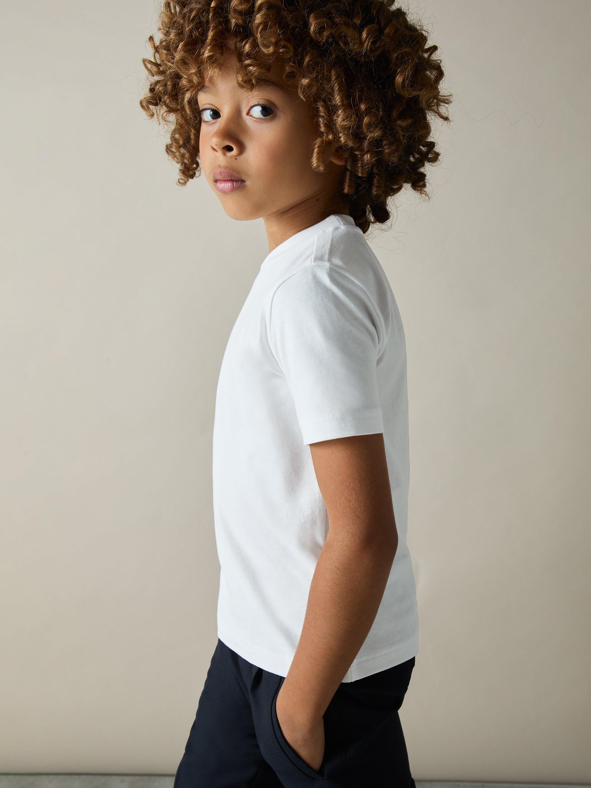 Product image 3 of 4, which shows Reiss Kids' Honor T-Shirt, White, 3-4 years