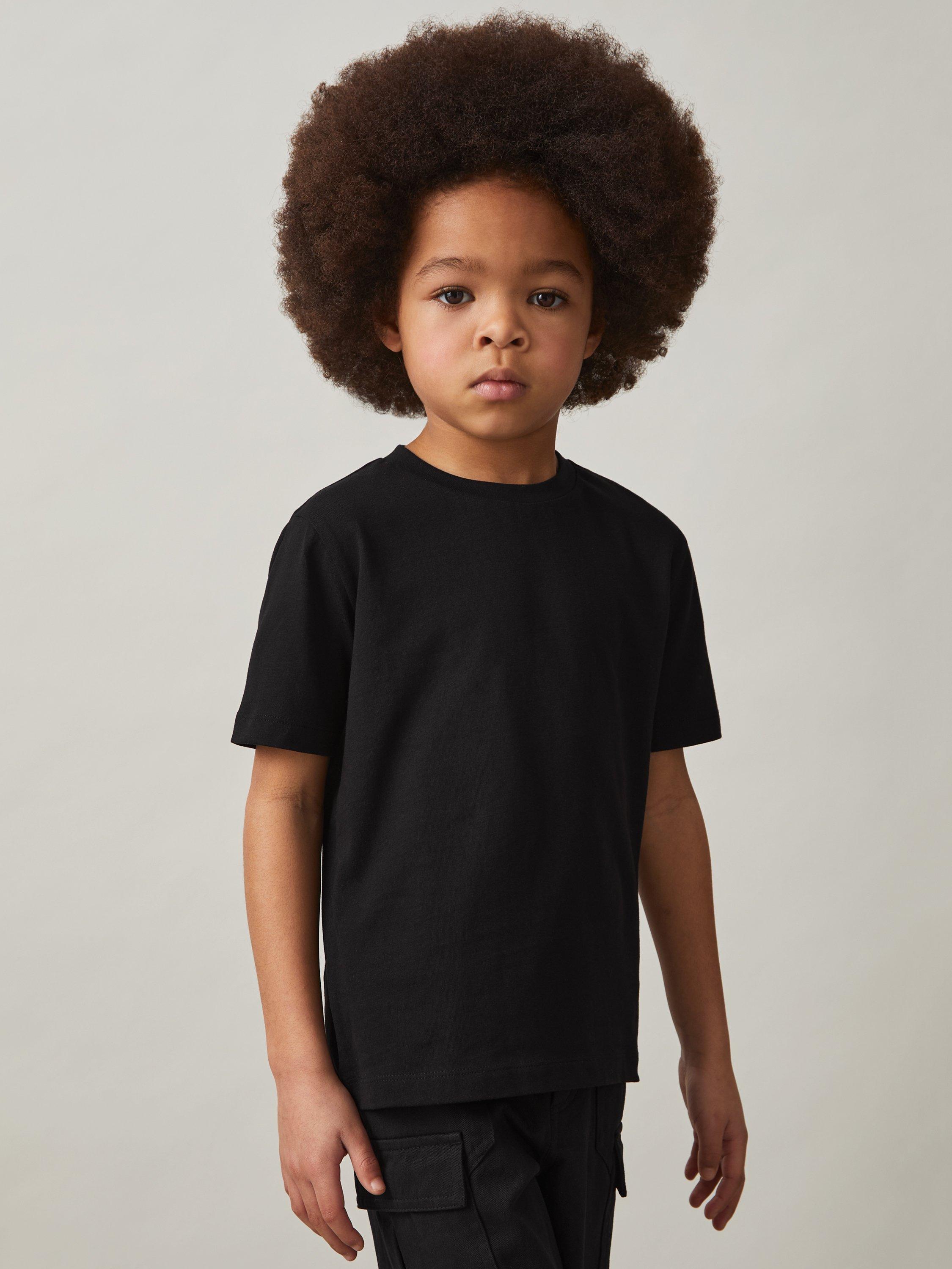 Product image 1 of 4, which shows Reiss Kids' Honor T-Shirt, Black, 3-4 years