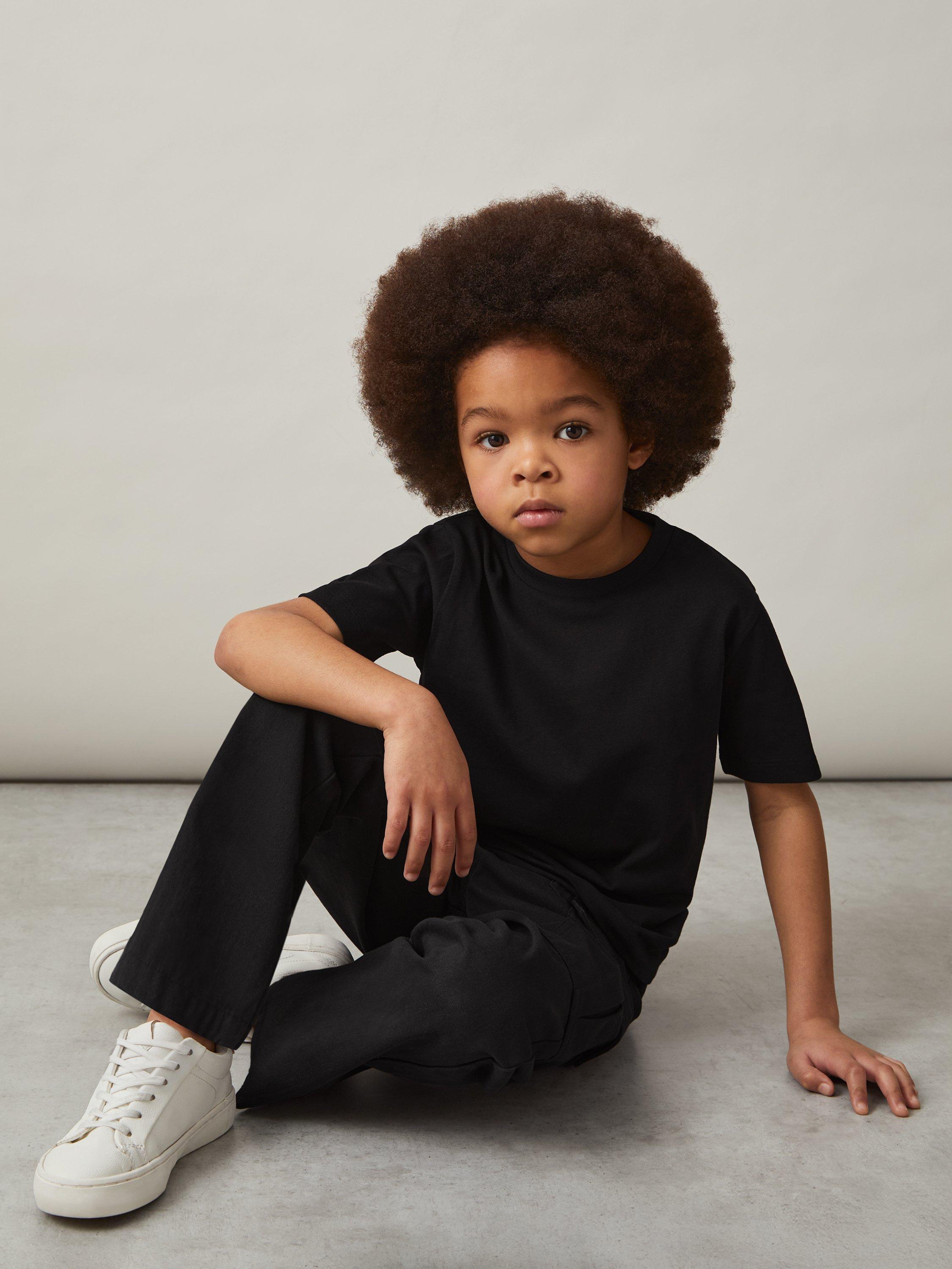 Product image 3 of 4, which shows Reiss Kids' Honor T-Shirt, Black, 3-4 years