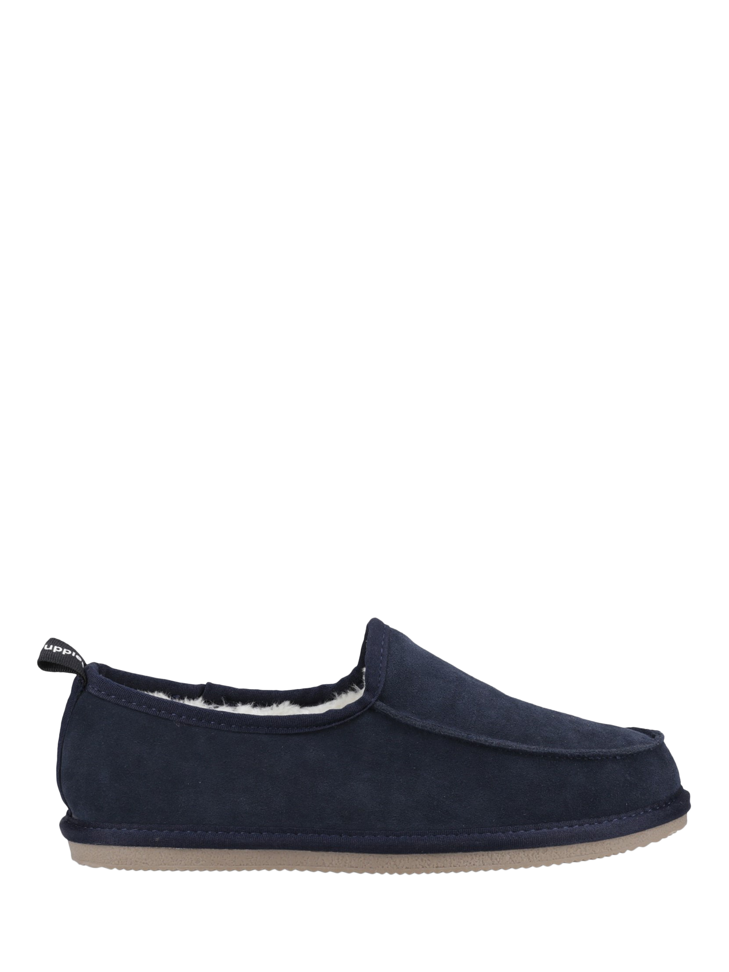 Product image 1 of 4, which shows Hush Puppies Charles Suede Slippers, Navy, 6
