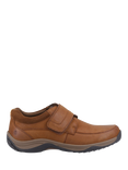 Hush Puppies Douglas Strap Leather Trainers, Tan