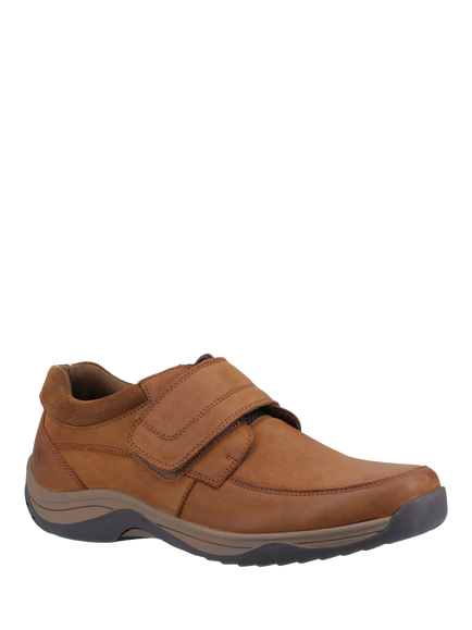 Hush Puppies Douglas Leather Riptape Loafers - view 2, Tan