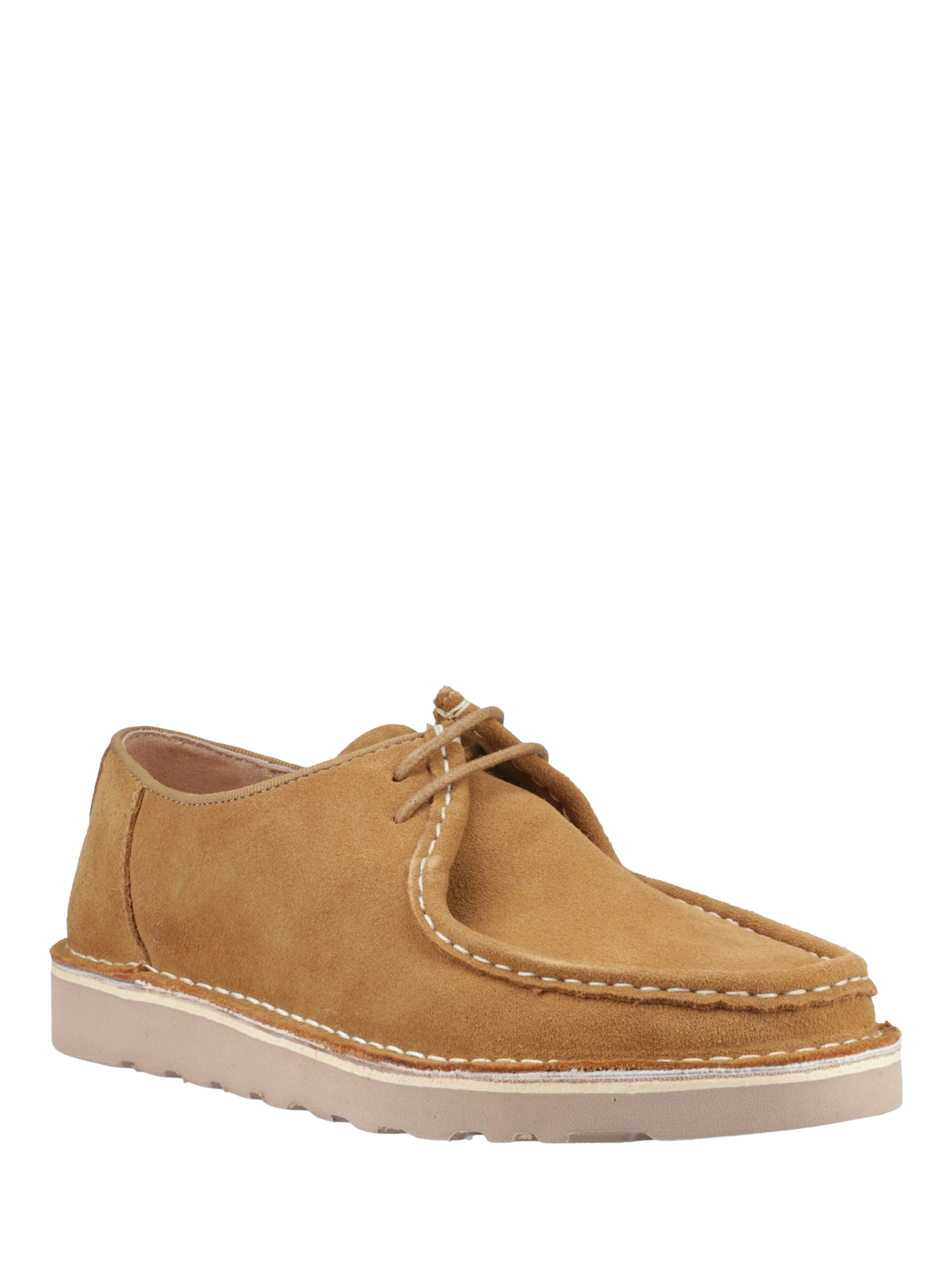 Product image 2 of 4, which shows Hush Puppies Otis Suede Lace Up Boat Shoes, Tan, 6