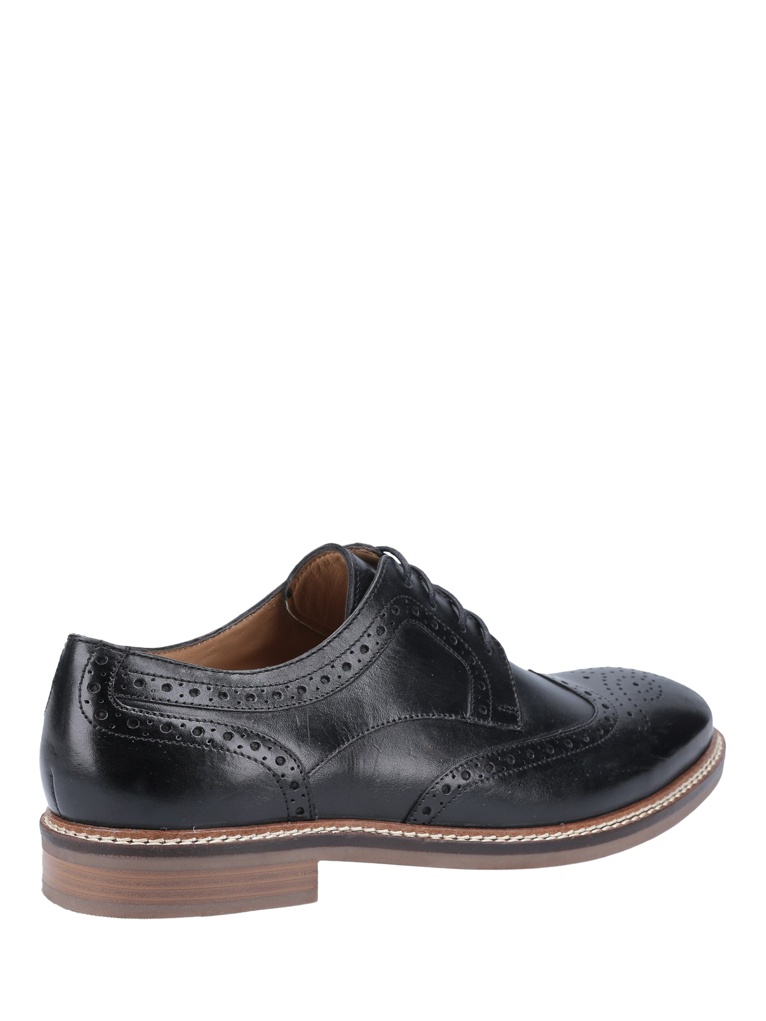 Product image 3 of 4, which shows Hush Puppies Bryson Leather Wing Tip Brogues, Black, 6