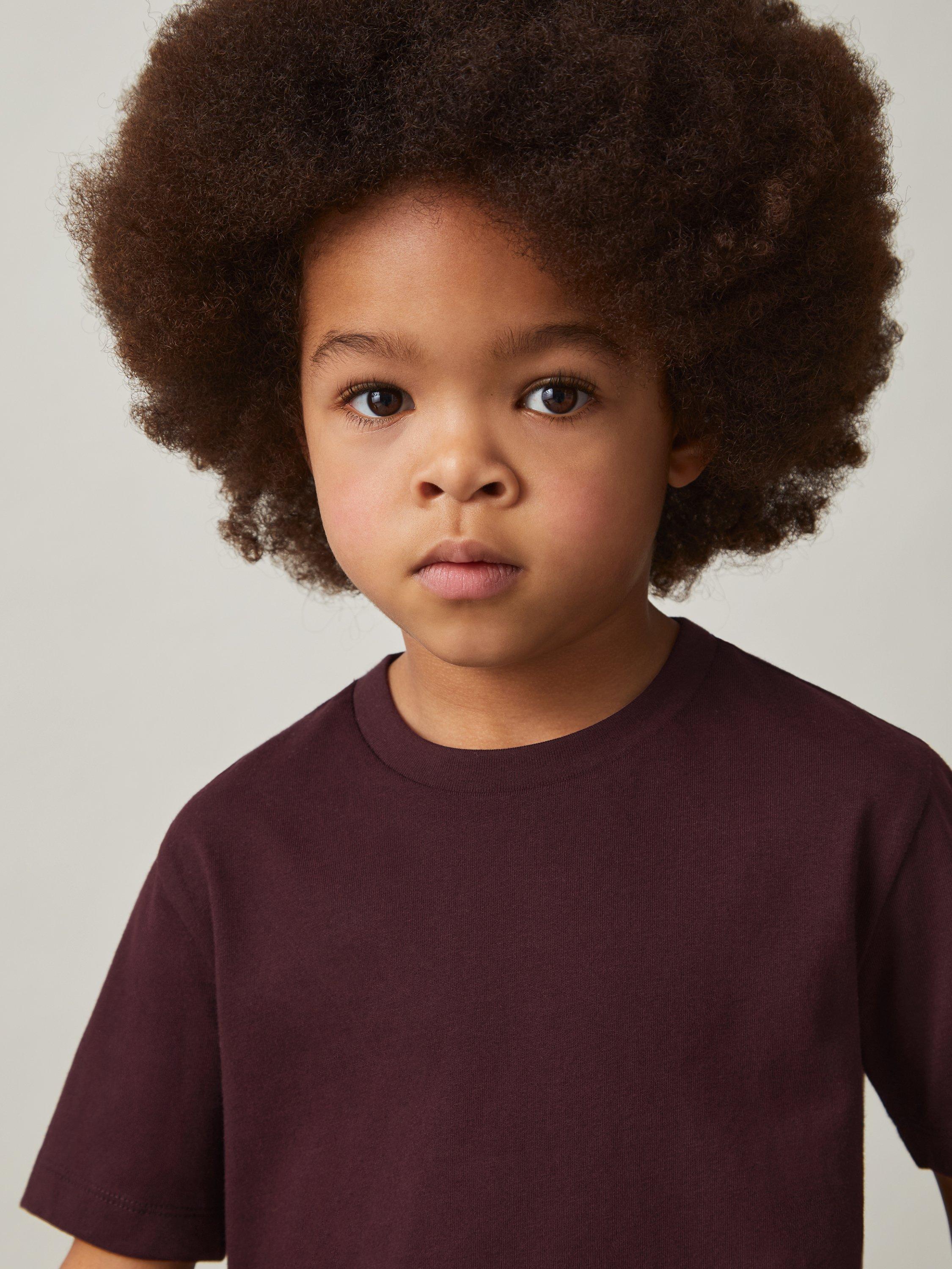 Product image 3 of 4, which shows Reiss Kids' Honor T-Shirt, Bordeaux, 3-4 years