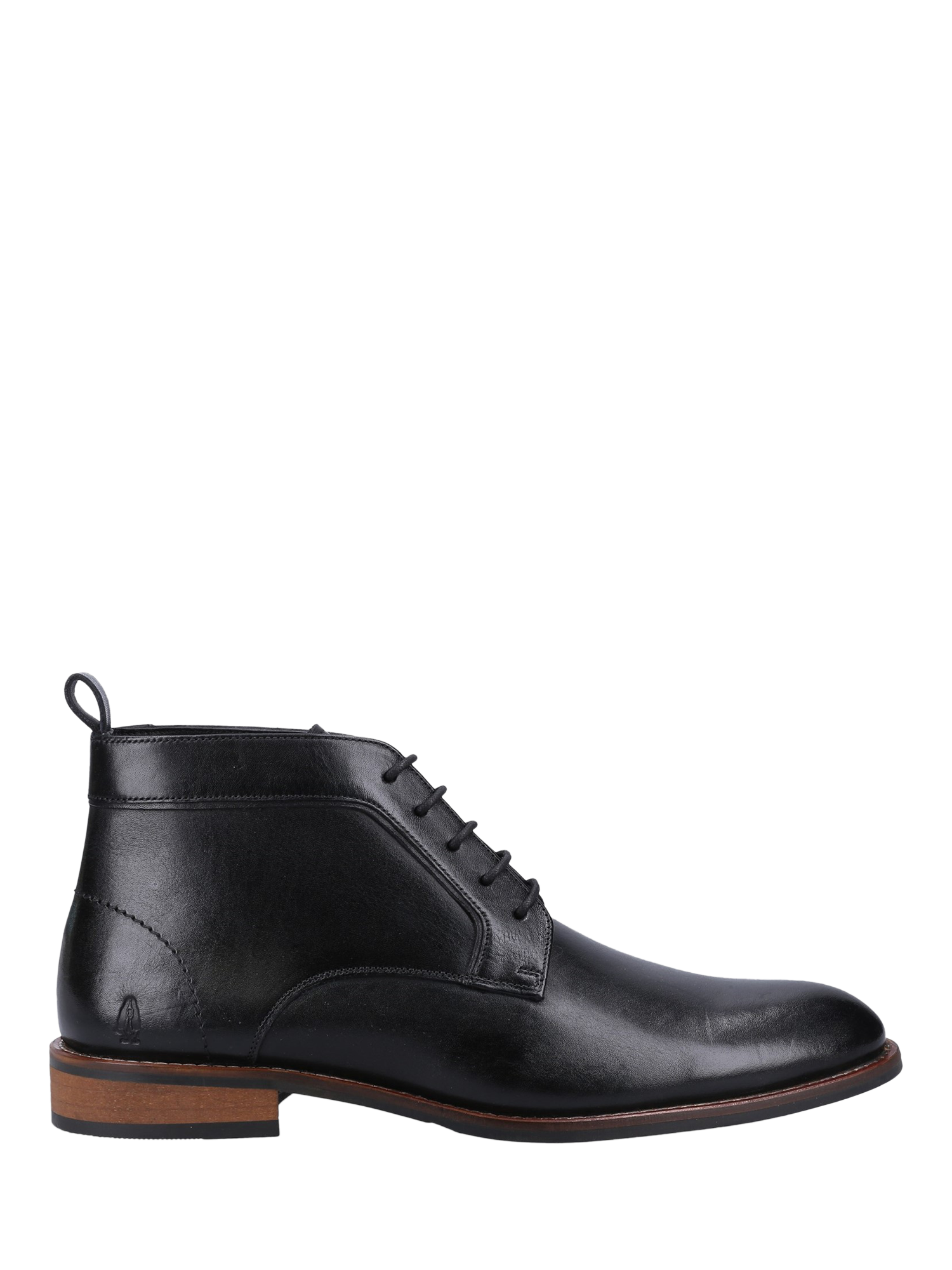 Product image 1 of 4, which shows Hush Puppies Declan Leather Lace Up Ankle Boots, Black, 6
