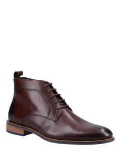 Hush Puppies Declan Leather Lace Up Ankle Boots - view 2, Brown