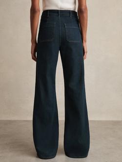 Reiss Petite Sakura Patch Pocket Flared Trousers - view 2, Dark Blue