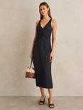Reiss Pari Sleeveless Midi Dress, Navy